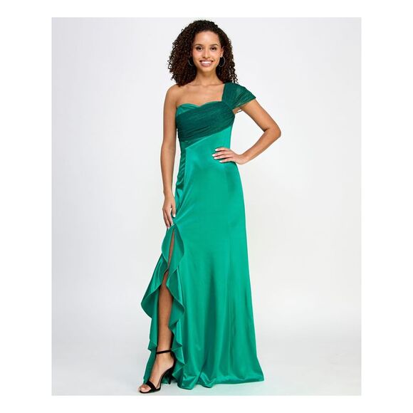 VIOLET WEEKEND Dresses & Skirts - NWT VIOLET WEEKEND Womens Green Slit Mesh Sash Formal Dress Juniors 13\14
